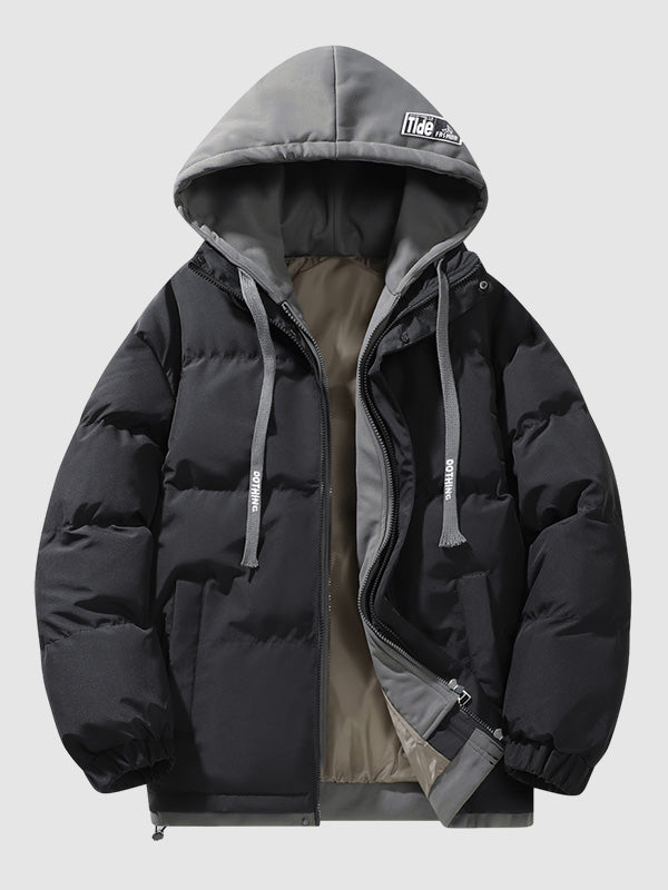 Men's stylish hooded warm cotton jacket