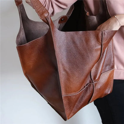 OVERSIZED LEATHER TOTE BAG