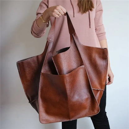 OVERSIZED LEATHER TOTE BAG