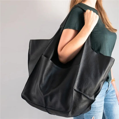 OVERSIZED LEATHER TOTE BAG