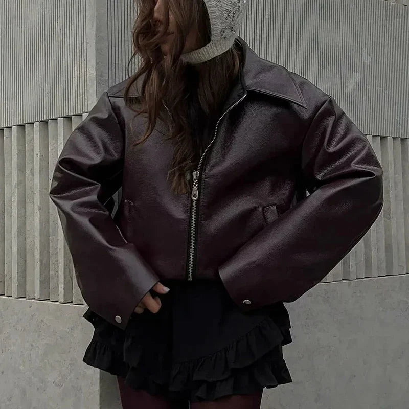 Elegance Edge Leather Jacket