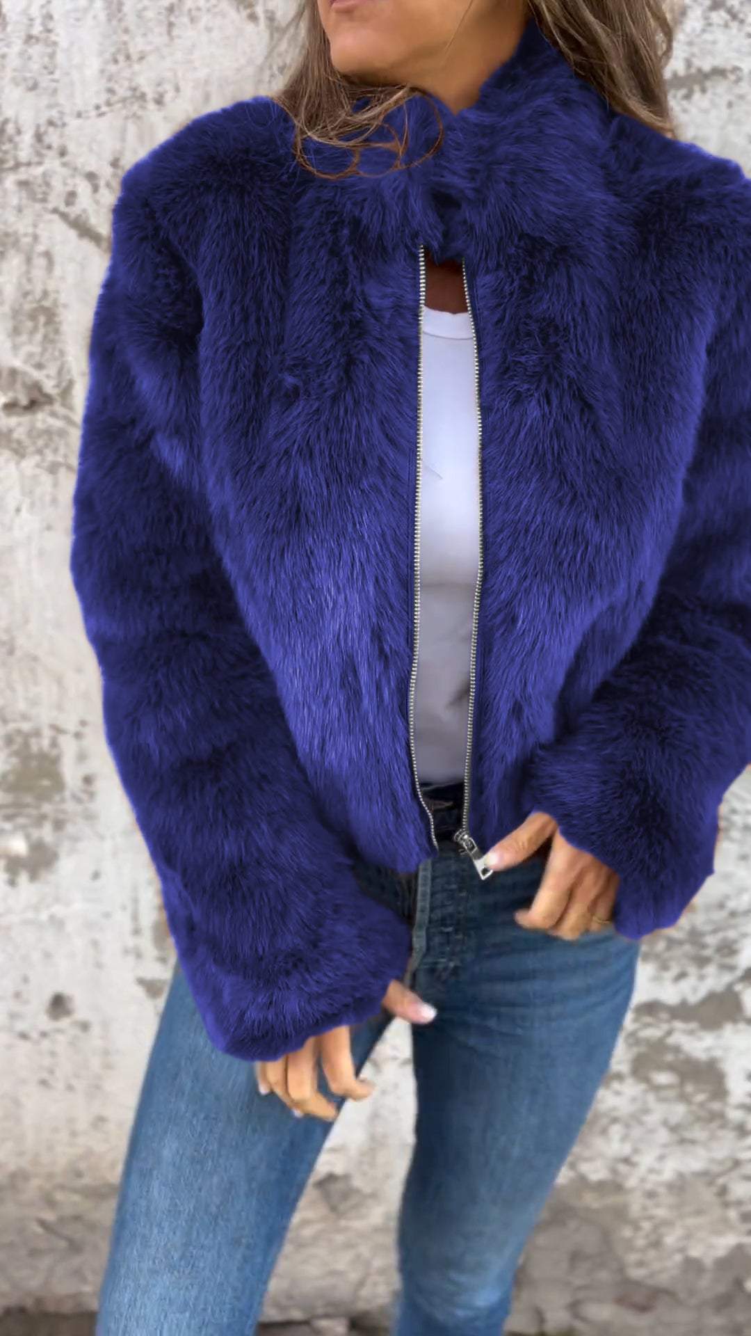 Lilac - Faux Fur Jacket