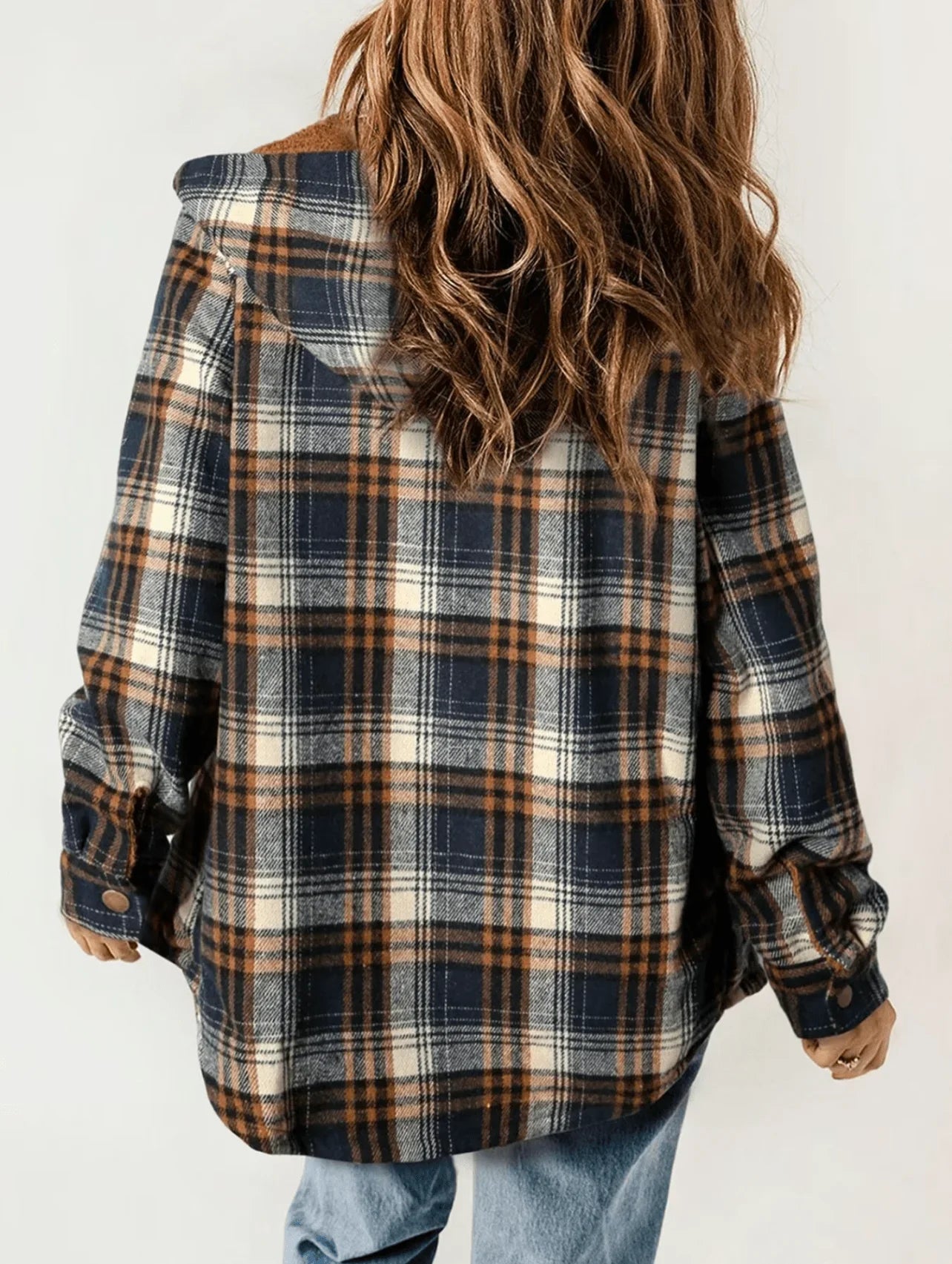 MONA Plaid Hooded Fleece Coat