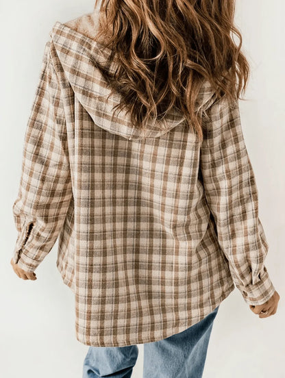 MONA Plaid Hooded Fleece Coat