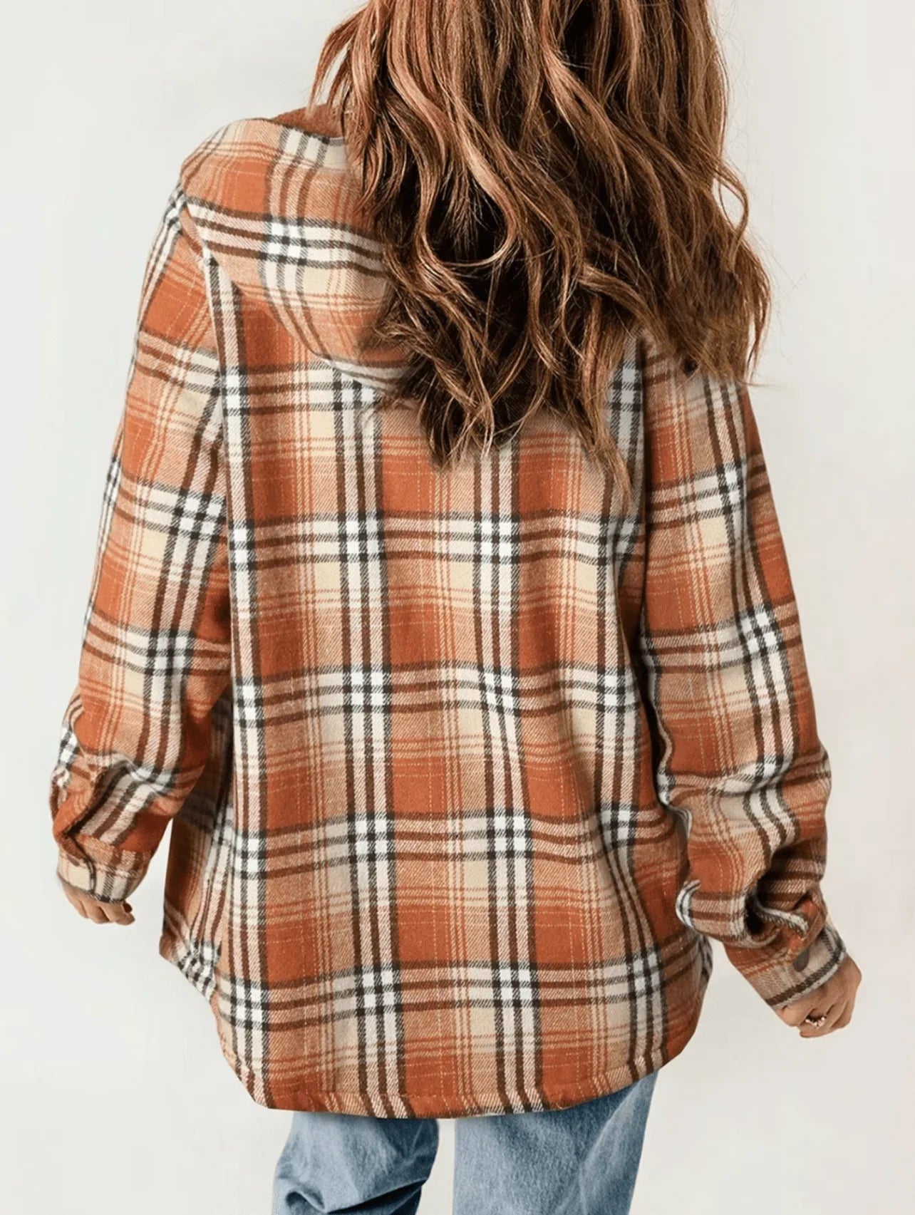 MONA Plaid Hooded Fleece Coat